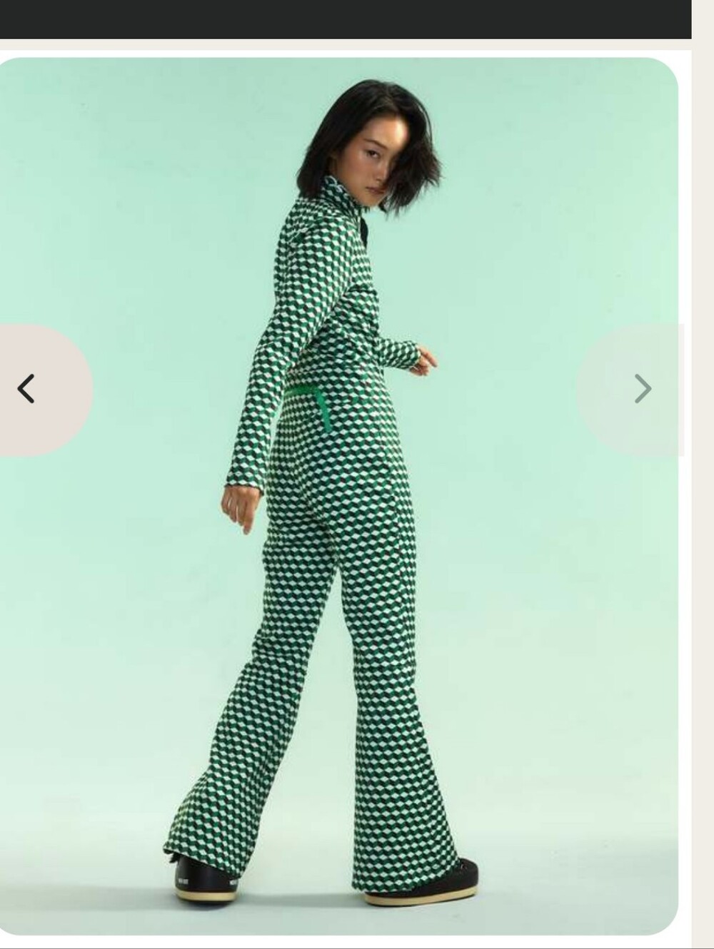 Cynthia Rowley Green Patterned Water-Repellent Bonded Jumpsuit - Picture 5 of 17